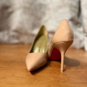 Christian Louboutin Tan Heels with Signature Red Soles